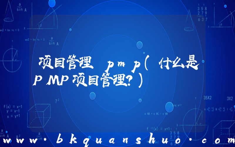 项目管理 pmp(什么是PMP项目管理？)